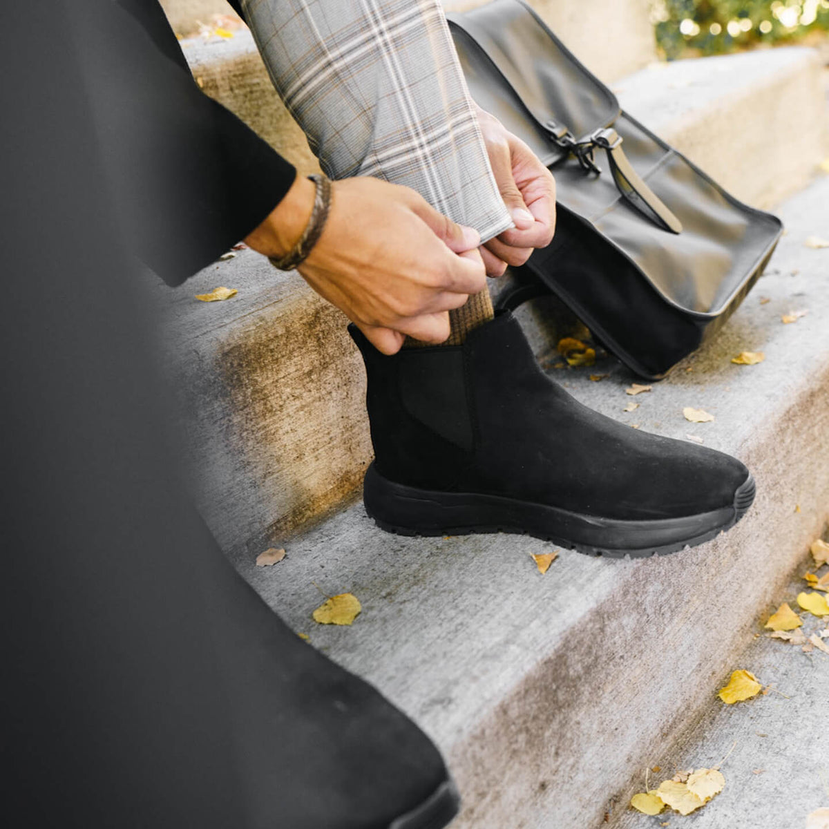 Kizik Toronto Chelsea Boots Mens 12 Black Nubuck Slip On Ankle‎ Casual Shoes Men main image 3